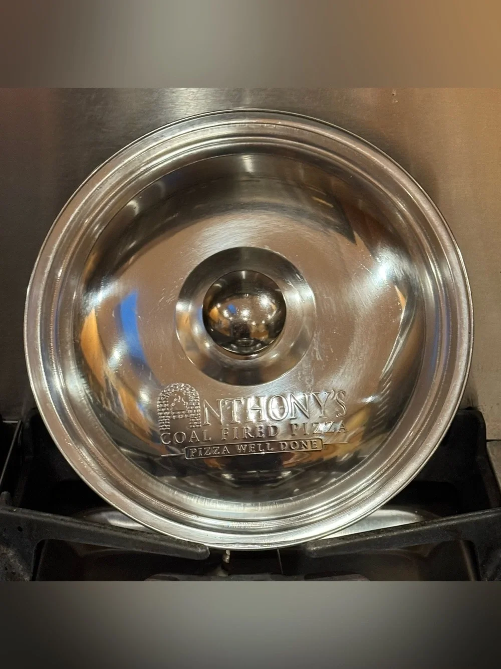 Anthony Coal Fired Pizza: Promo: Stainless Steel Pan 9.5” Lid Only - Silver